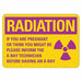 Radiation Sign 10inx7in Non-PVC Polymer