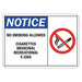 No Smoking Sign 10inx7in Non-PVC Polymer