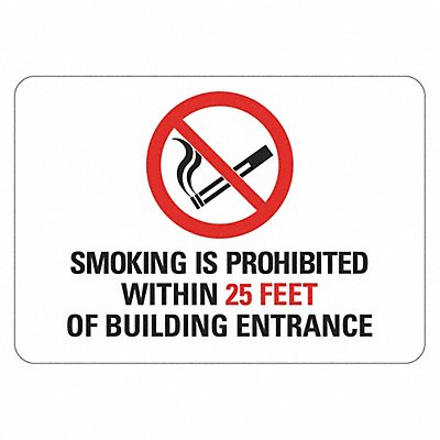 Reflective No Smoking Sign 10x14in Alum