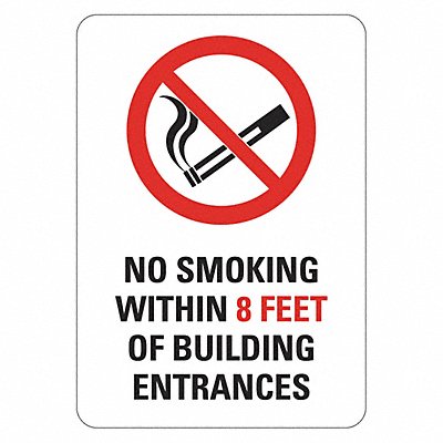 No Smoking Sign 10inx7in Non-PVC Polymer