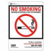 Reflective No Smoking Sign 14x10in Alum