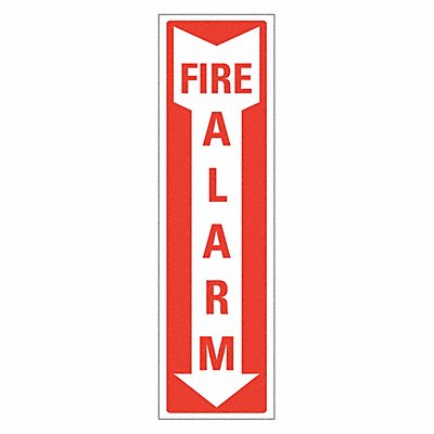 Reflective Fire Alarm Sign 14x4in Alumin