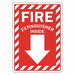 Fire Extinguisher Sign 10inx7in Plastic