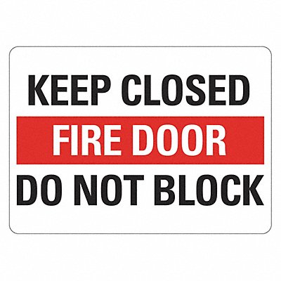 Reflective Fire Door Sign 7x10in Alumin