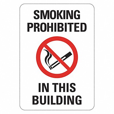 No Smoking Sign 7 inx10 in Plastic