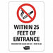 No Smoking Sign 7inx5in Reflctv Sheeting