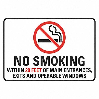 No Smoking Sign 7x10in NoPVC Polymer PK2