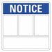 Notice Sign Blank 10 in x 10 in Plastic