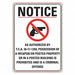 Eco Weapons Notice Sign 14 in x 10 in