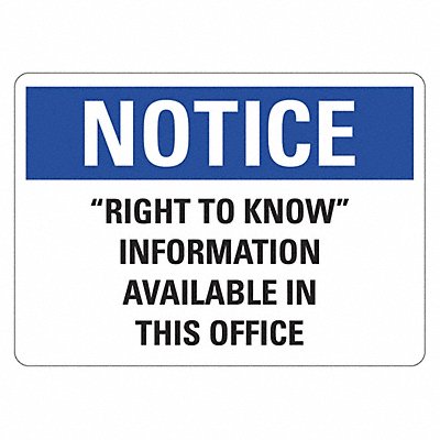Safety Sign 10 in x 14 in Plastic