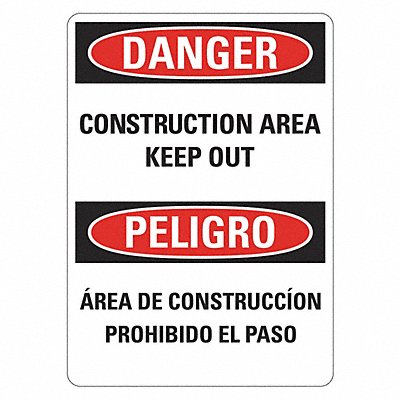 Danger Sign 14 inx10 in Plastic