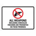 Weapons Label 5in x 7in Polyester PK2