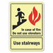 Aluminum Elevator Hazard Sign 14x10in