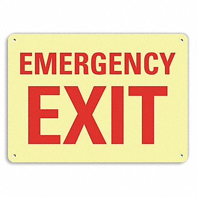 Aluminum Emergency Exit Sign 7x10in