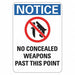 Rflctv Weapons Notice Sign 14x10in Alum