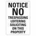 Rflctv No Trespassing NoticeSign 14x10in