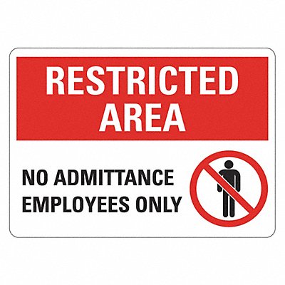 Rflctv No Admittance Sign 10inx14in Alum