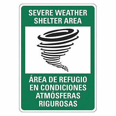 Rflctv Emrgncy Shelter Sign 14x10in Alum