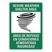Rflctv Emrgncy Shelter Sign 14x10in Alum