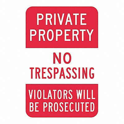 No Trespass Private Propty Sign 18x12in