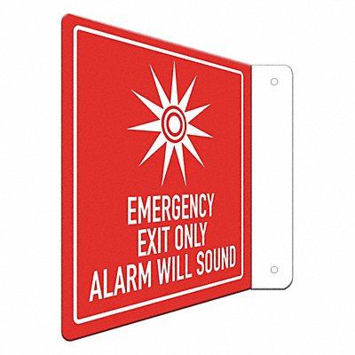 Aluminum Emergency Exit Sign 8x8in