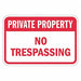 Rflctv No Trespassing Sign 12x18in Alum