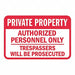 Rflctv Private Property Sign 12x18in Alu