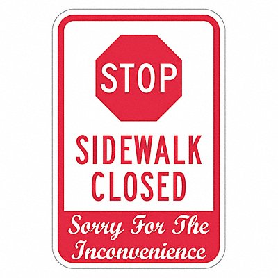 Rflctv Tripping Hazard Stop Sign 18x12in
