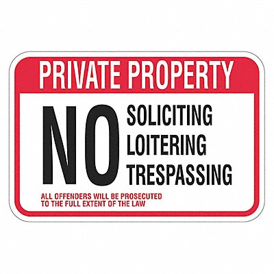 Rflctv No Trespassing Sign 12x18in Alum