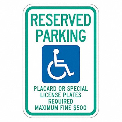 ADA Handicapped Parking Sign 18 x 12 