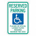 ADA Handicapped Parking Sign 18 x 12 