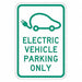 Electric Vehicle Parking Sign 18 x 12 