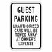 Guest Parking Sign 18 x 12 