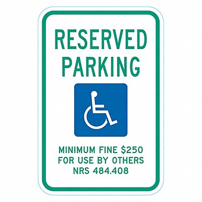 ADA Handicapped Parking Sign 18 x 12 