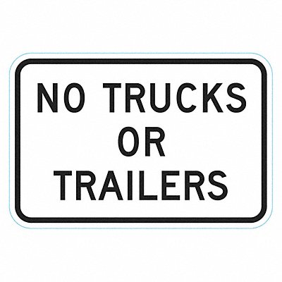 No Trucks Traffic Sign 12 x 18 