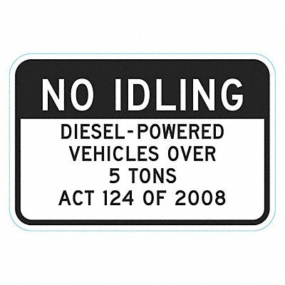 No Idling Parking Sign 12 x 18 