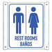 Aluminum Restrooms Sign 10x8in Aluminum