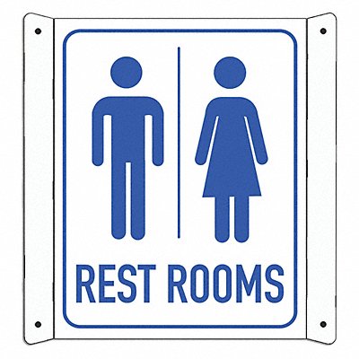 Aluminum Restrooms Sign 10x8in Aluminum