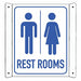 Aluminum Restrooms Sign 10x8in Aluminum