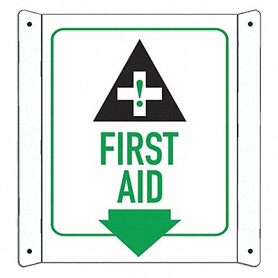 Aluminum First Aid Sign 10x8in Aluminum