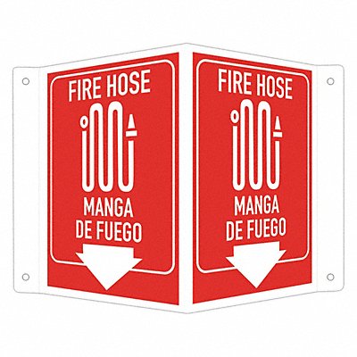 Fire Extingsher Fire Hose Sign 6x7 1/2in