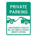 Private Parking Sign 24 x 18 