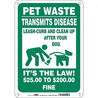 Safety Sign 10 in x 7 in Polyethylene