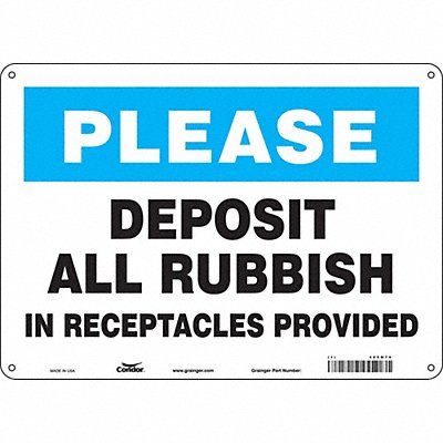 Safety Sign 10 in x 14 in Aluminum