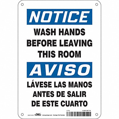 Safety Sign 10 in x 7 in Polyethylene
