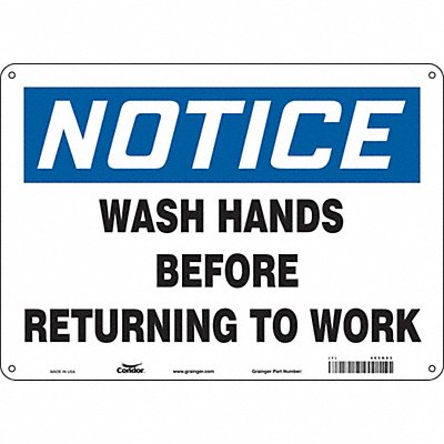 J7172 Safety Sign 10 in x 14 in Polyethylene