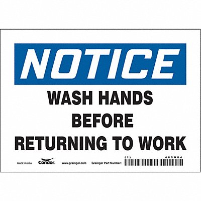 J7172 Safety Sign 5 in x 7 in Vinyl