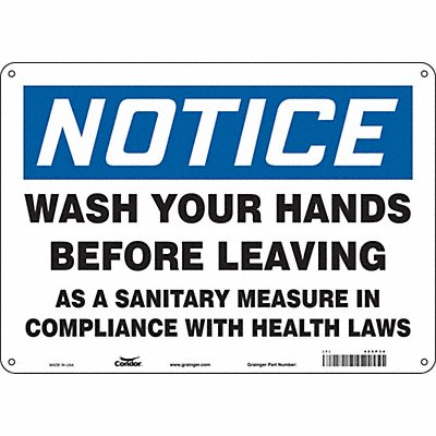 Safety Sign 10 in x 14 in Aluminum
