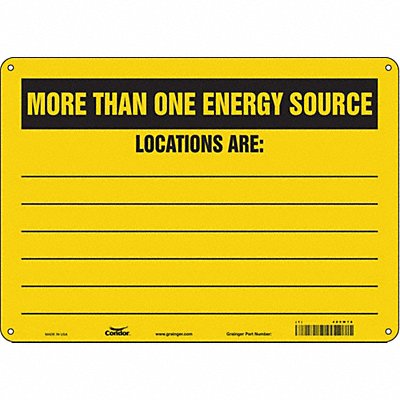 Safety Sign 10 in x 14 in Polyethylene