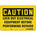 Lockout Sign 7 in x 10 in Aluminum